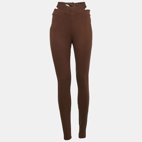 LPA Brown Jersey Tie-Up Waist Trousers M - LPA - Modalova