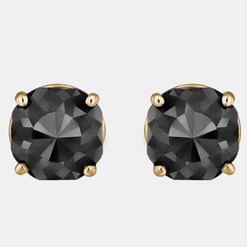K Yellow Gold Black Stone Stud Earrings (Appox 7.00 cts) - Luv Eclipse - Modalova
