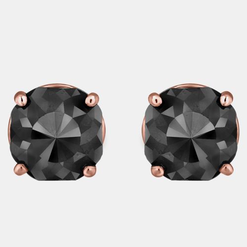 K Rose Gold Black Stone Stud Earrings (Appox 7.00 cts) - Luv Eclipse - Modalova