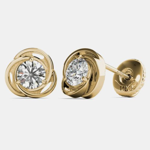 K Yellow Gold Solitaire Natural Diamond Stud Earrings (1/2 Ctw) - Luv Eclipse - Modalova