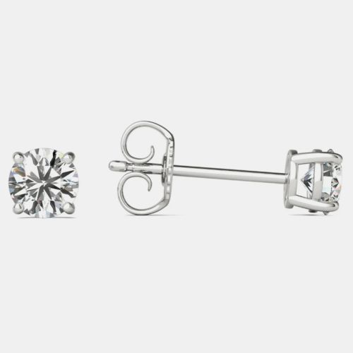 K Hypoallergenic White Gold Solitaire Natural Diamond Stud Earrings (1/2 Ctw) - Luv Eclipse - Modalova