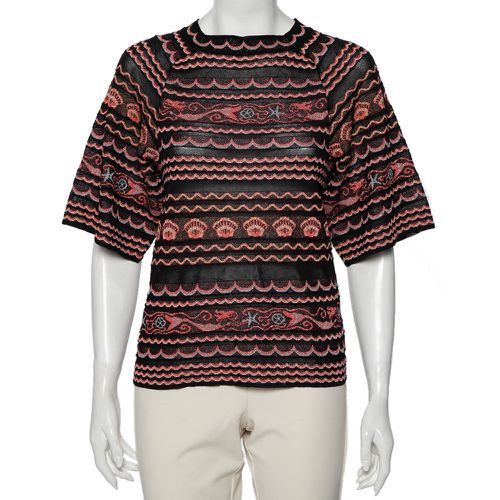 Multicolored Wave Patterned Lurex Knit Top S - M Missoni - Modalova