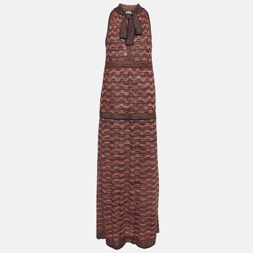 M Missoni Black/Red Patterned Lurex Knit Sleeveless Maxi Dress M - M Missoni - Modalova