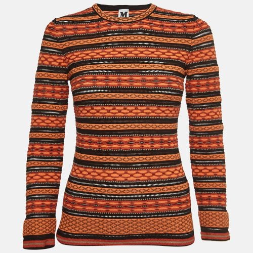 M Missoni Orange Patterned Knit Top S - M Missoni - Modalova