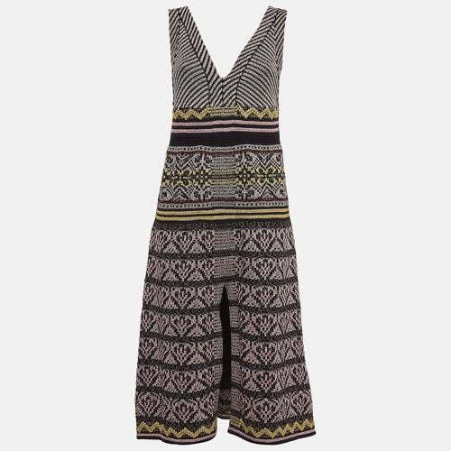 M Missoni Multicolor Patterned Lurex Knit Sleeveless Midi Dress M - M Missoni - Modalova