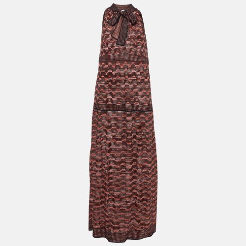 M Missoni Pink Patterned Lurex Knit Sleeveless Maxi Dress L - M Missoni - Modalova