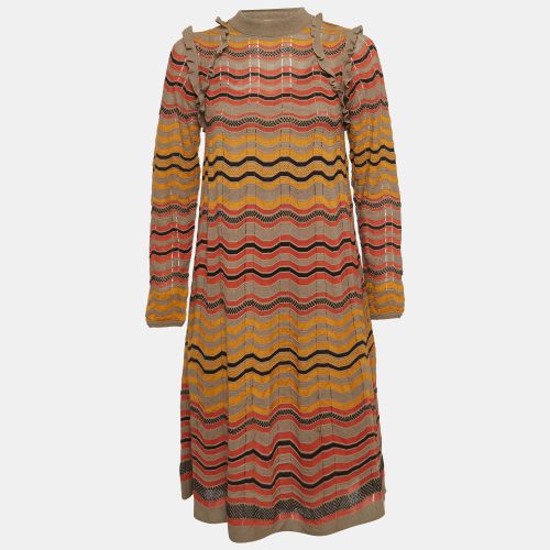 M Missoni Multicolor Patterned Knit Ruffled Midi Dress M - M Missoni - Modalova