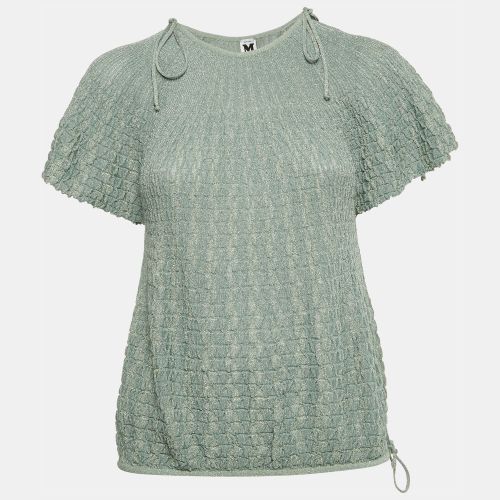 M Missoni Green Textured Lurex Knit Top L - M Missoni - Modalova