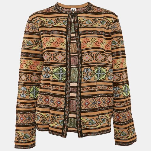 Brown Wool Blend Full Sleeve Cardigan L - M Missoni - Modalova