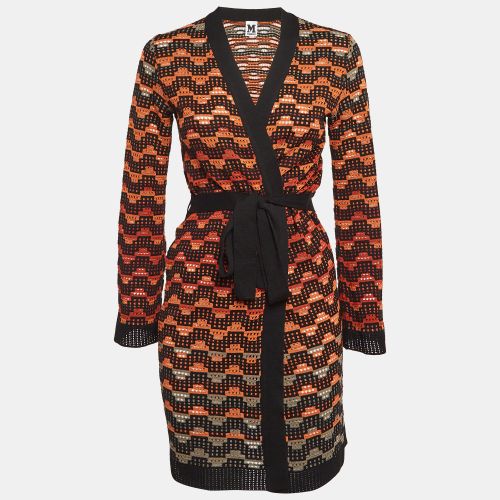 Black Patterned Knit Belted Cardigan S - M Missoni - Modalova