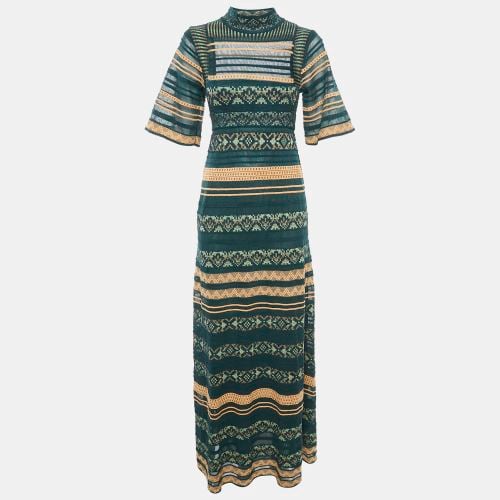 M Missoni Green Patterned Knit Maxi Dress S - M Missoni - Modalova