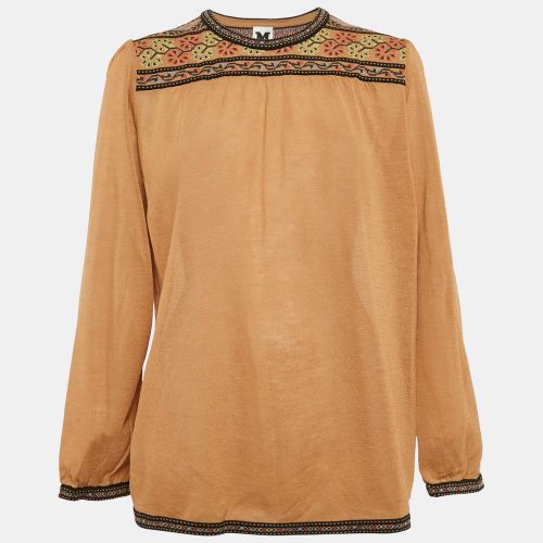 Brown Intarsia Wool Knit Top M - M Missoni - Modalova