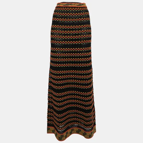 M Missoni Black/Green Patterned Knit Maxi Skirt S - M Missoni - Modalova