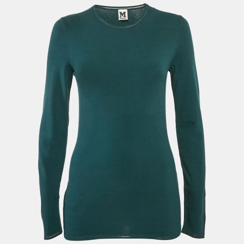 M Missoni Teal Blue Stretch Knit Crewneck Sweatshirt M - M Missoni - Modalova