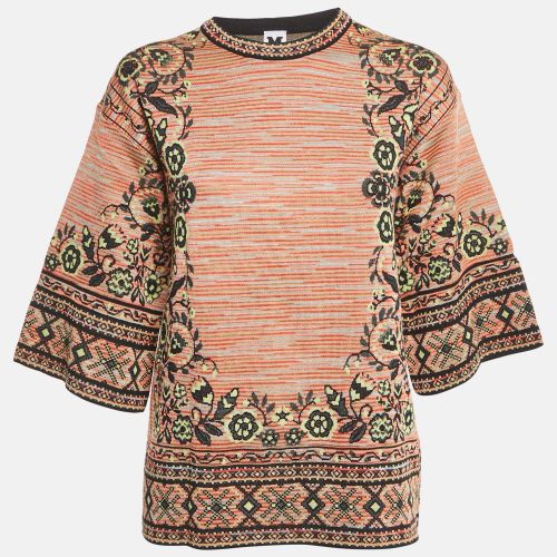 M Missoni Beige/Black Floral Pattern Knit Top M - M Missoni - Modalova