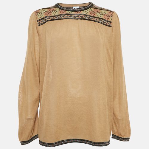 M Missoni Brown Wool Knit Long Sleeve Top L - M Missoni - Modalova