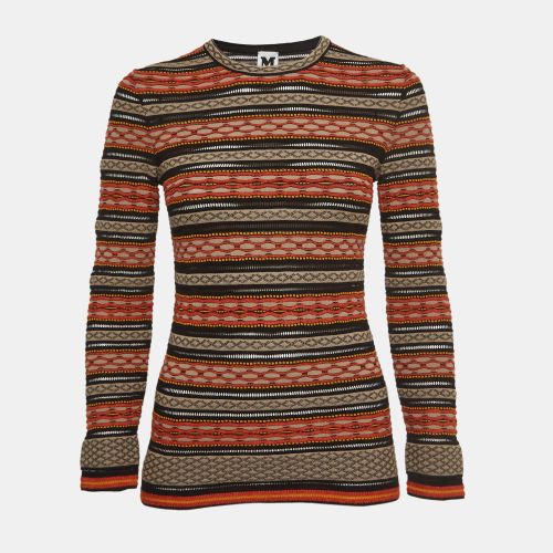 M Missoni Multicolor Stripe Patterned Knit Long Sleeve Top L - M Missoni - Modalova