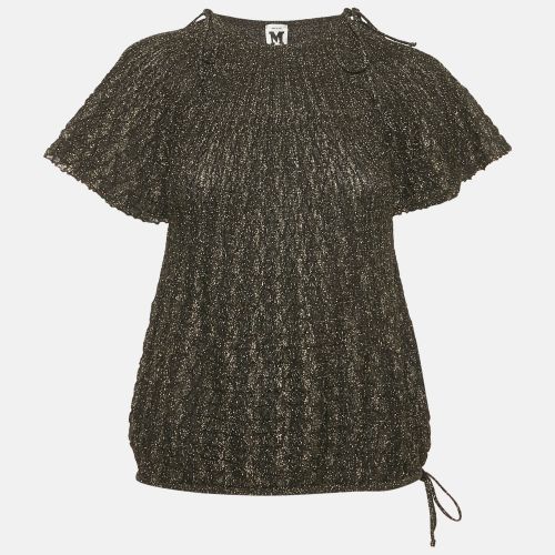 M Missoni Black Lurex Knit Short Sleeve Top L - M Missoni - Modalova