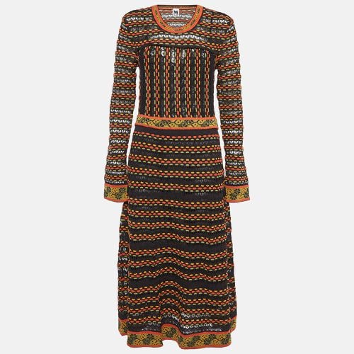 M Missoni Multicolor Patterned Knit Long Sleeve Midi Dress L - M Missoni Denim - Modalova