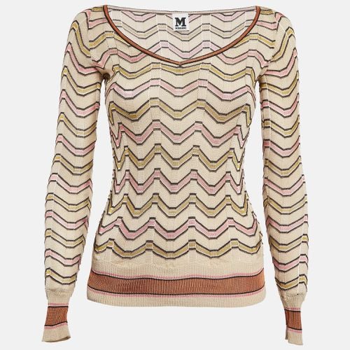 M Missoni Chevron Pattern Knit V-Neck Sweatshirt S - M Missoni - Modalova