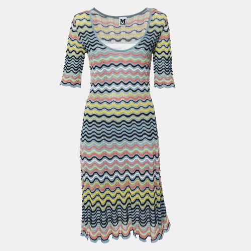 Multicolor Wave Patterned Lurex Knit Dress M - M Missoni - Modalova