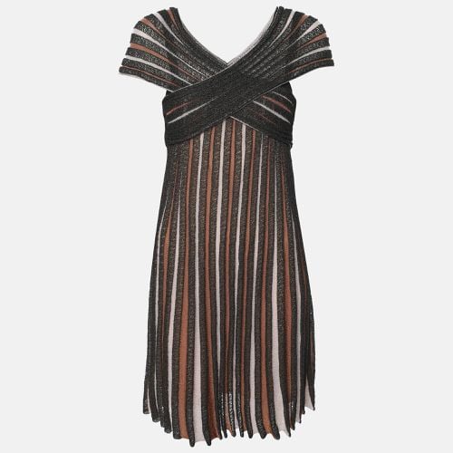 M Missoni Brown/Black Striped Knit Fabric Mini Dress S - M Missoni - Modalova