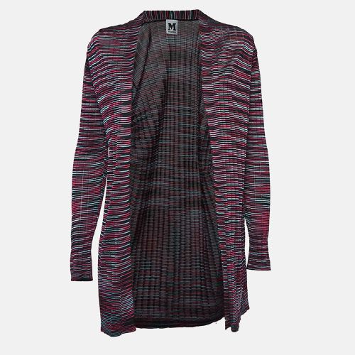 M Missoni Purple Patterned Knit Open Front Cardigan M - M Missoni - Modalova