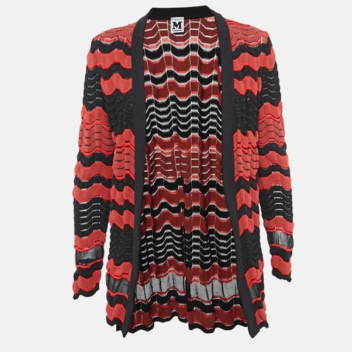 M Missoni Red/Black Patterned Knit Open Front Cardigan S - M Missoni - Modalova