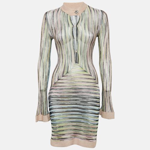 M Missoni Multicolor Patterned Lurex Knit Full Sleeve Midi Dress S - M Missoni - Modalova