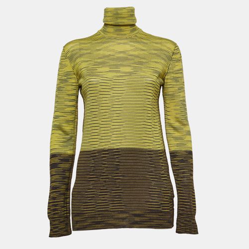 M Missoni Yellow/Brown Patterned Knit Turtle Neck Sweater L - M Missoni - Modalova