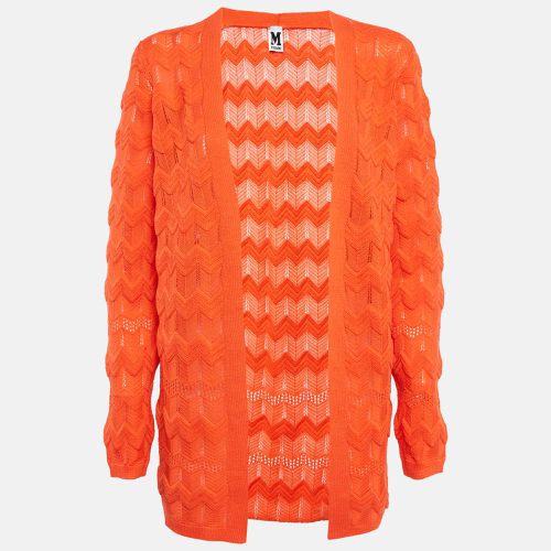 M Missoni Orange Pointelle Knit Open Front Cardigan M - M Missoni - Modalova