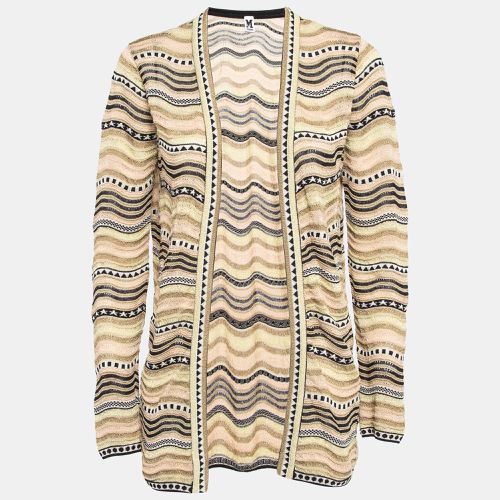 M Missoni Gold Wave Patterned Lurex Knit Cardigan S - M Missoni - Modalova