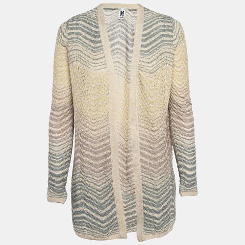 M Missoni Beige Pinhole/Wave Patterned Knit Cardigan M - M Missoni - Modalova