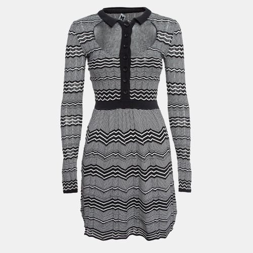 M Missoni Black/White Patterned Knit Mini Dress S - M Missoni - Modalova