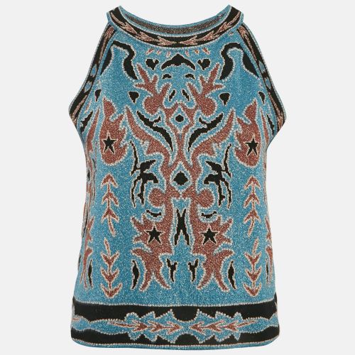 M Missoni Blue Patterned Lurex Knit Crop Top M - M Missoni - Modalova