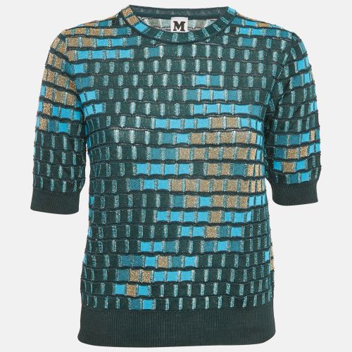 M Missoni Green/Blue Patterned Lurex Knit Top M - M Missoni - Modalova