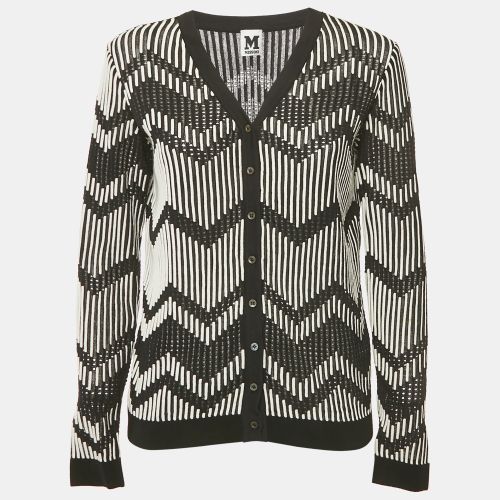 M Missoni Black/White Patterned Knit Button Front Cardigan S - M Missoni - Modalova