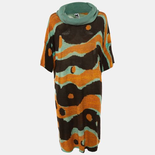 M Missoni Multicolor Printed Knit Oversized Collar Midi Dress L - M Missoni - Modalova