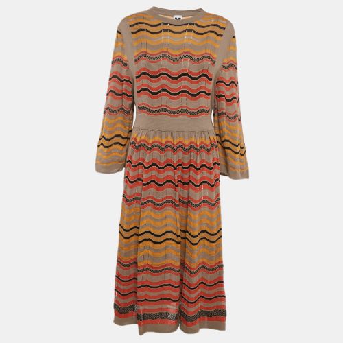 M Missoni Multicolor Patterned Knit Wide Sleeve Long Dress L - M Missoni - Modalova