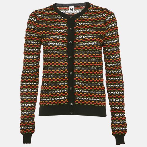 M Missoni Black Patterned Knit Button Front Cardigan S - M Missoni - Modalova