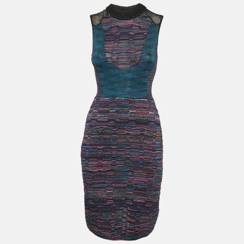 M Missoni Purple Patterned Lurex Knit Bodycon Short Dress S - M Missoni - Modalova