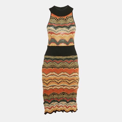 M Missoni Multicolor Chevron Knit Sleeveless Midi Dress M - M Missoni - Modalova