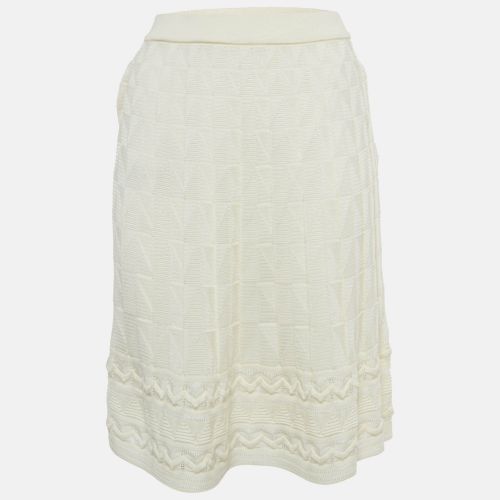 M Missoni Cream Wool Blend Patterned Knit Short Skirt S - M Missoni - Modalova