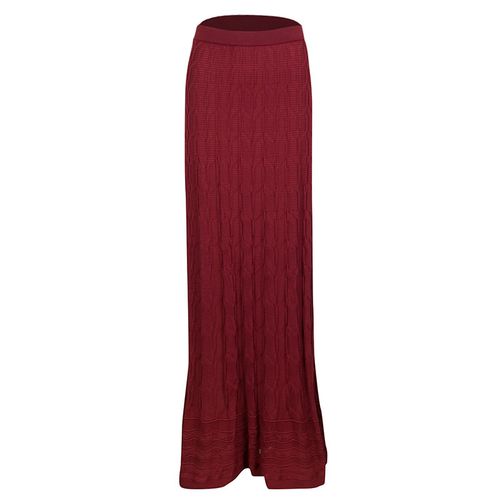 M Missoni Maroon Patterned Knit Maxi Skirt M - M Missoni - Modalova