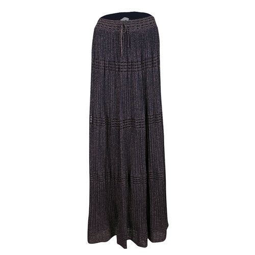 M Missoni Purple Lurex Perforated Knit Pleated Skirt M - M Missoni - Modalova