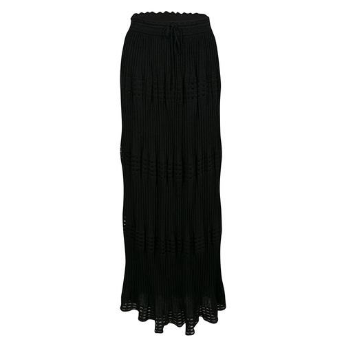 M Missoni Black Lurex Perforated Knit Pleated Skirt M - M Missoni - Modalova