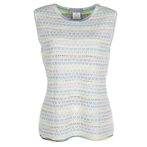 M Missoni Multicolor Striped Floral Crochet Knit Sleeveless Top L - M Missoni - Modalova