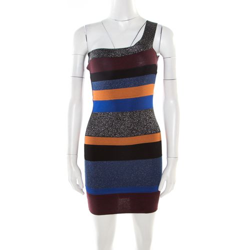 M Missoni Colorblock Striped Lurex Knit One Shoulder Bodycon Dress S - M Missoni - Modalova