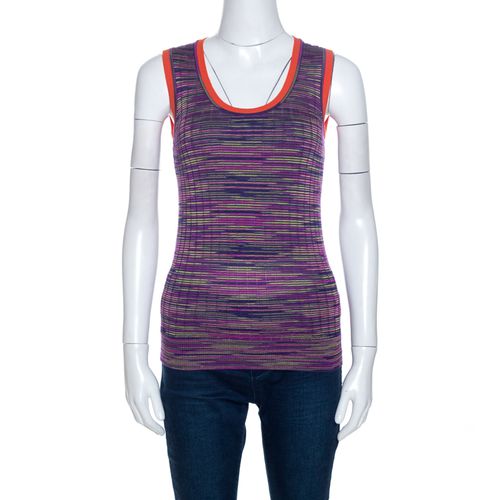 M Missoni Multicolor Knit Contrast Trim Sleeveless Tank Top M - M Missoni - Modalova