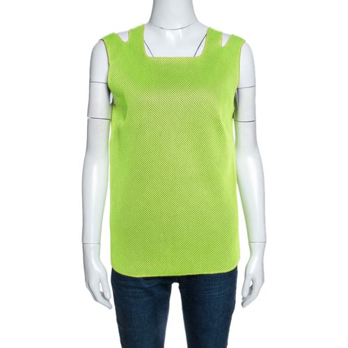 M Missoni Neon Green Mesh Knit Sleeveless Tank Top M - M Missoni - Modalova